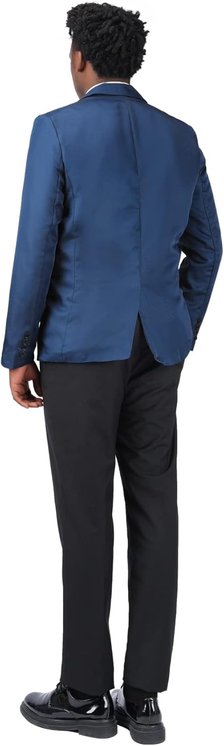 YOUTHUP Sakko Herren Leichter Regular Fit Anzug Jacke für Männer Freizeit Jackett Blazer Blau XL, Bl