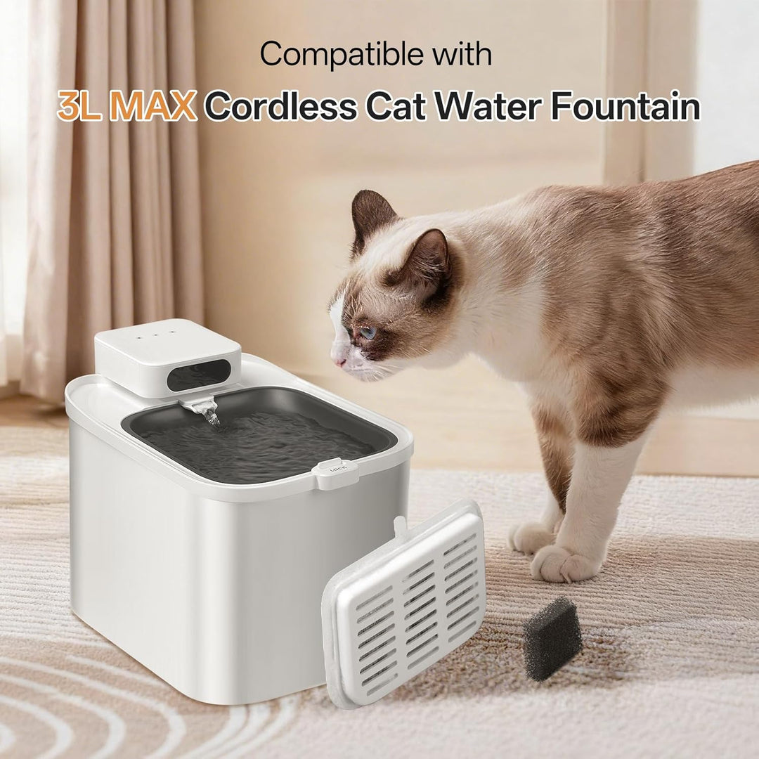Katzenbrunnen Filter, 10 Stück Katzenbrunnen Filter und 10 Stück Schwämme für 3L EVERWEET MAX Katzen