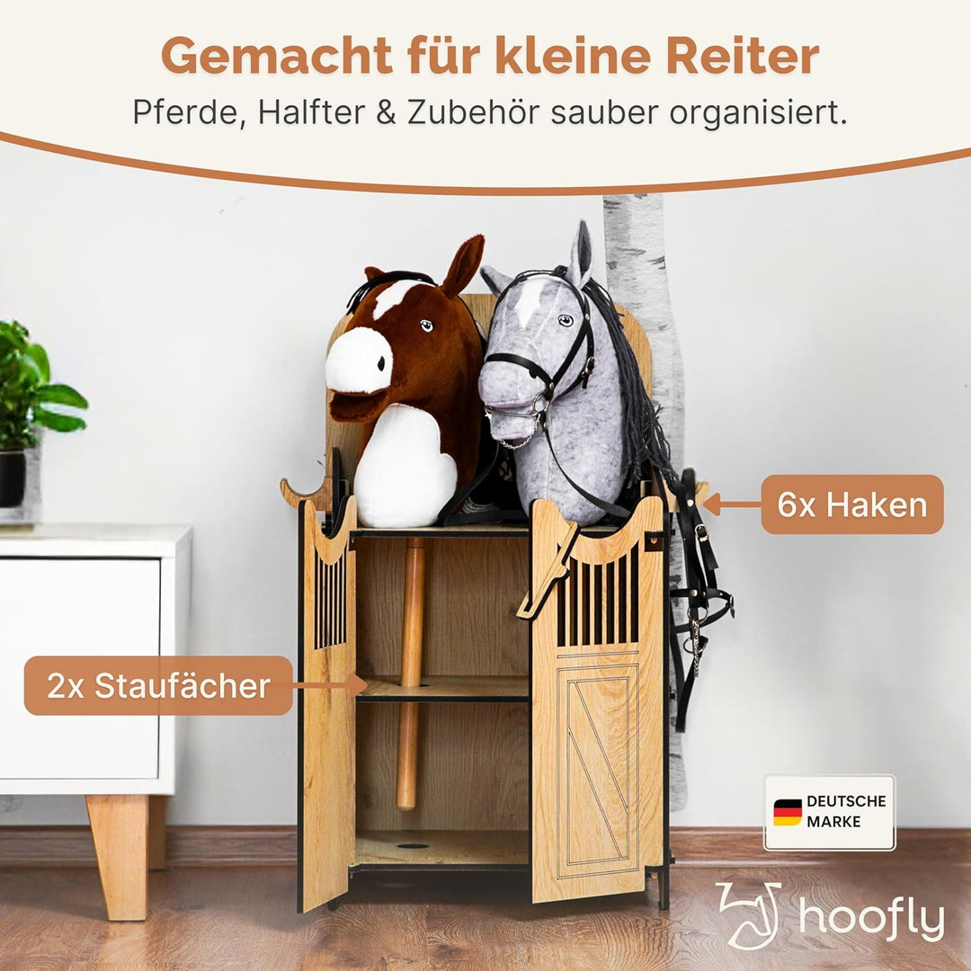 Hobby Horse Stall 2 Pferde – Praktische Halterung für Steckenpferde | Hochwertiger Hobby Horsing Pfe