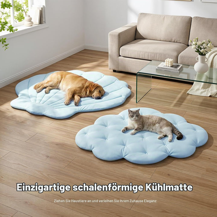 Kühlmatte für Hunde 100 × 100 cm Gross, Q-Max>0,5 Selbstkühlende Hundematte, Wendbare Kühl- und Wärm