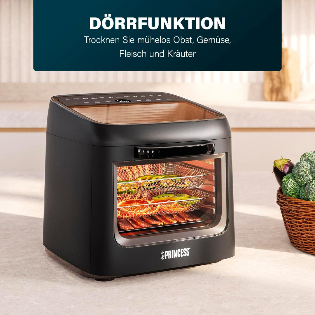 Princess Heissluftfritteuse Backofen Vision, 12,6 L Kapazität, 1800 W Leistung, Multifunktionales Ga