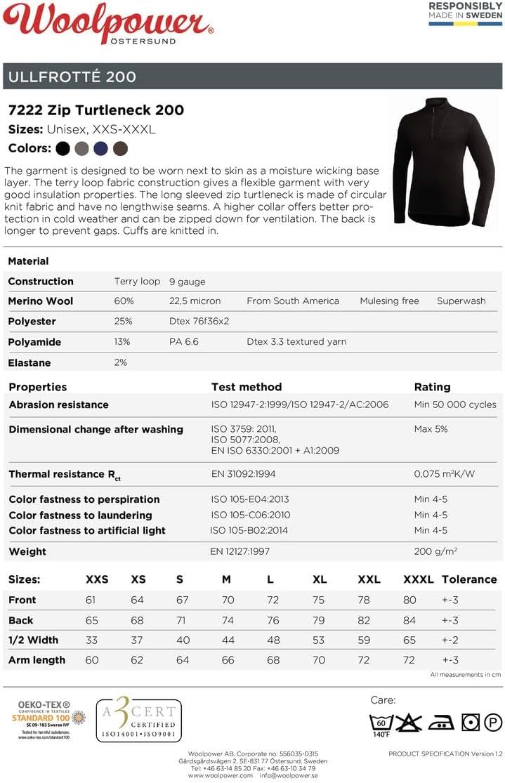 Woolpower Unisex Zip Turtleneck 200 Undershirt (1er Pack) XXS Grün, XXS Grün