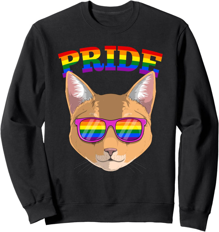 LGBT Abyssinian Cat Gay Pride Rainbow LGBTQ Kitty Cute Sweatshirt