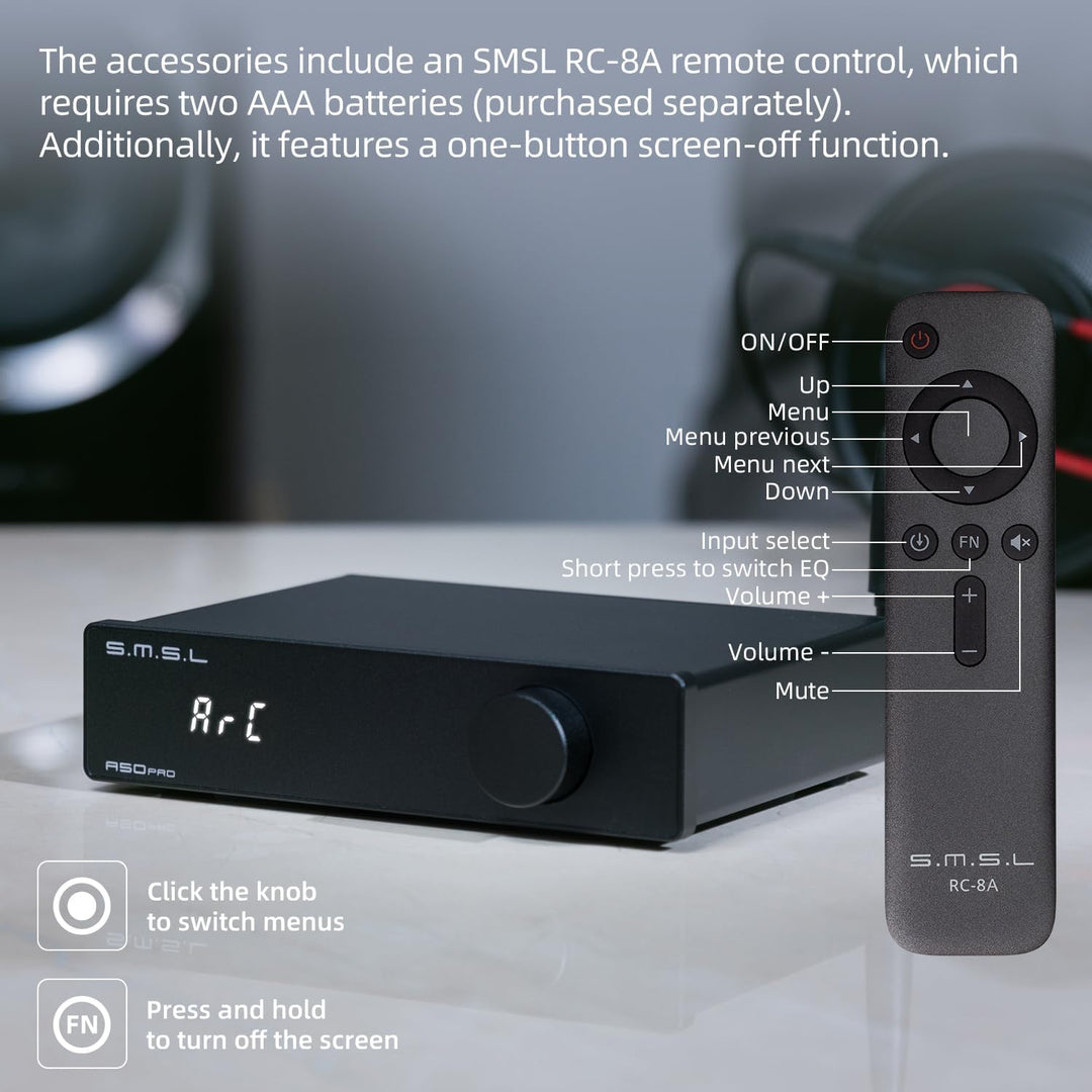 S.M.S.L A50 Pro Verstärker,LPF&amp;HPF,2.1 Kanal Audio Verstärker,100W Bass Ausgangsleistung, HiFi Bluet