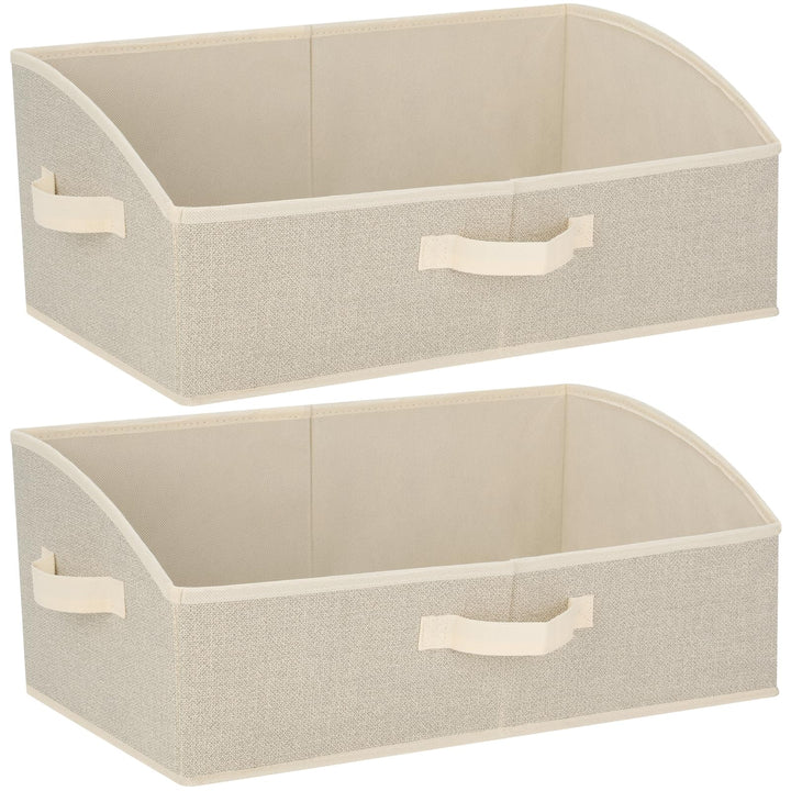 AiQInu Aufbewahrungsbox 2 Stück mit Griffen 28L,Faltbare Aufbewahrungskorb stoff 50x28.5x20cm,Grosse