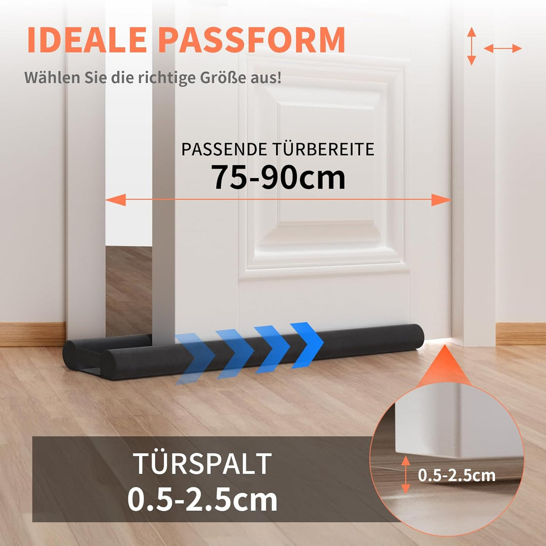 Zugluftstopper für Türen Rückstandlos Türdichtung Haustür 60-110CM Windstopper Kälteschutz Schallsch