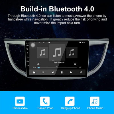 EZoneTronics 2 DIN Android 10.1 Autoradio Stereo 10 Zoll für Honda CR-V 2012-2017 Touchscreen-Headun