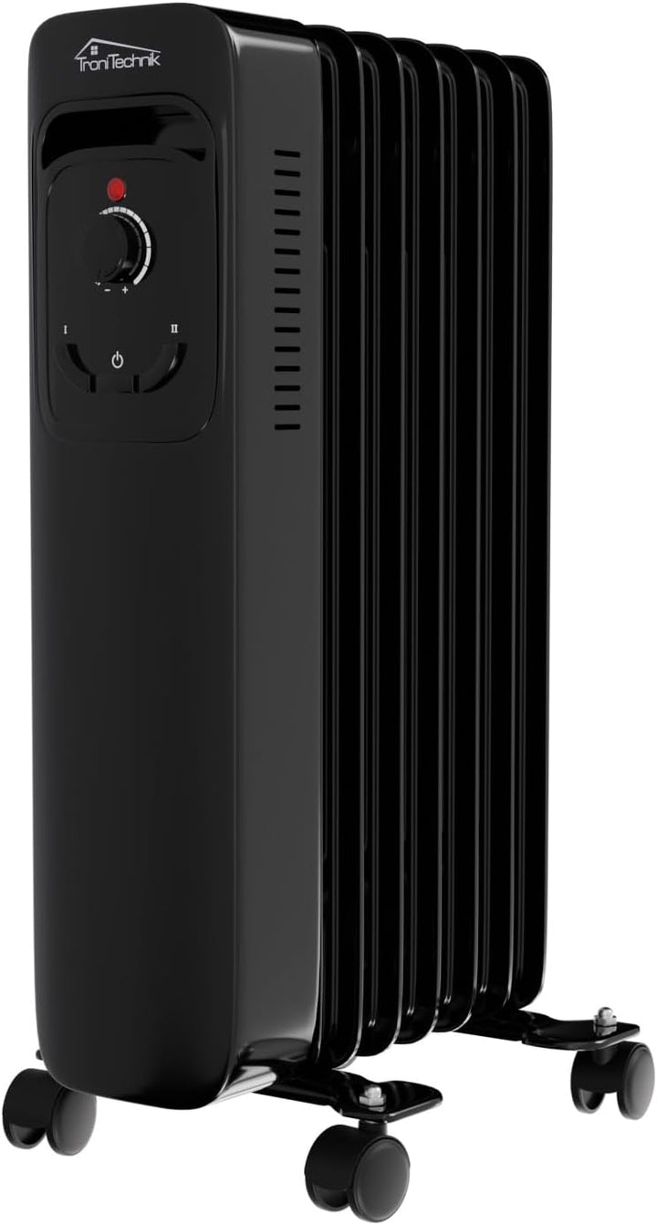 TroniTechnik® Ölradiator OR-207 7 Rippen 1500 W schwarz | 3 Heizstufen, Thermostat, Überhitzungsschu