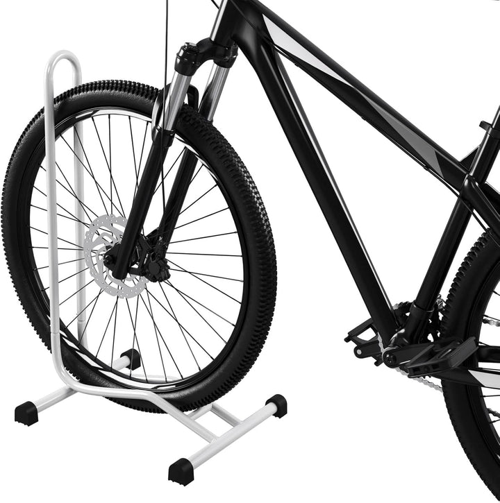 8 x WELLGRO Fahrradständer - Stahl, sicherer Stand - Farbe weiss