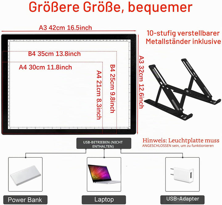 Diamant-Malerei-Lichtblock mit Ständer, 2. Generation, Tracking-Licht, Zeichen-Lichtbox, Anti-Mistou