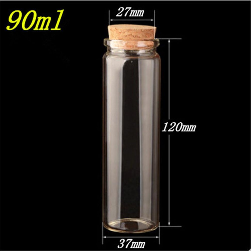 Jarvials 12pcs Aussendurchmesser 37mm vier verschiedene arten von klaren flaschen mit korken (12, 90