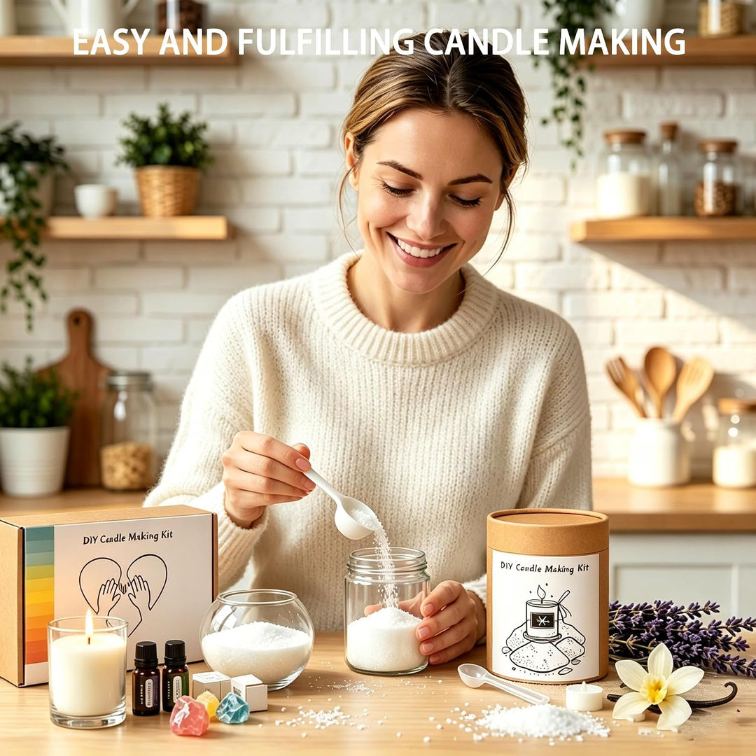 Kerzen Selber Machen Set, Kerzensand mit Docht, DIY Kerzenherstellung Kit | 450g Kerzenwachs mit 30