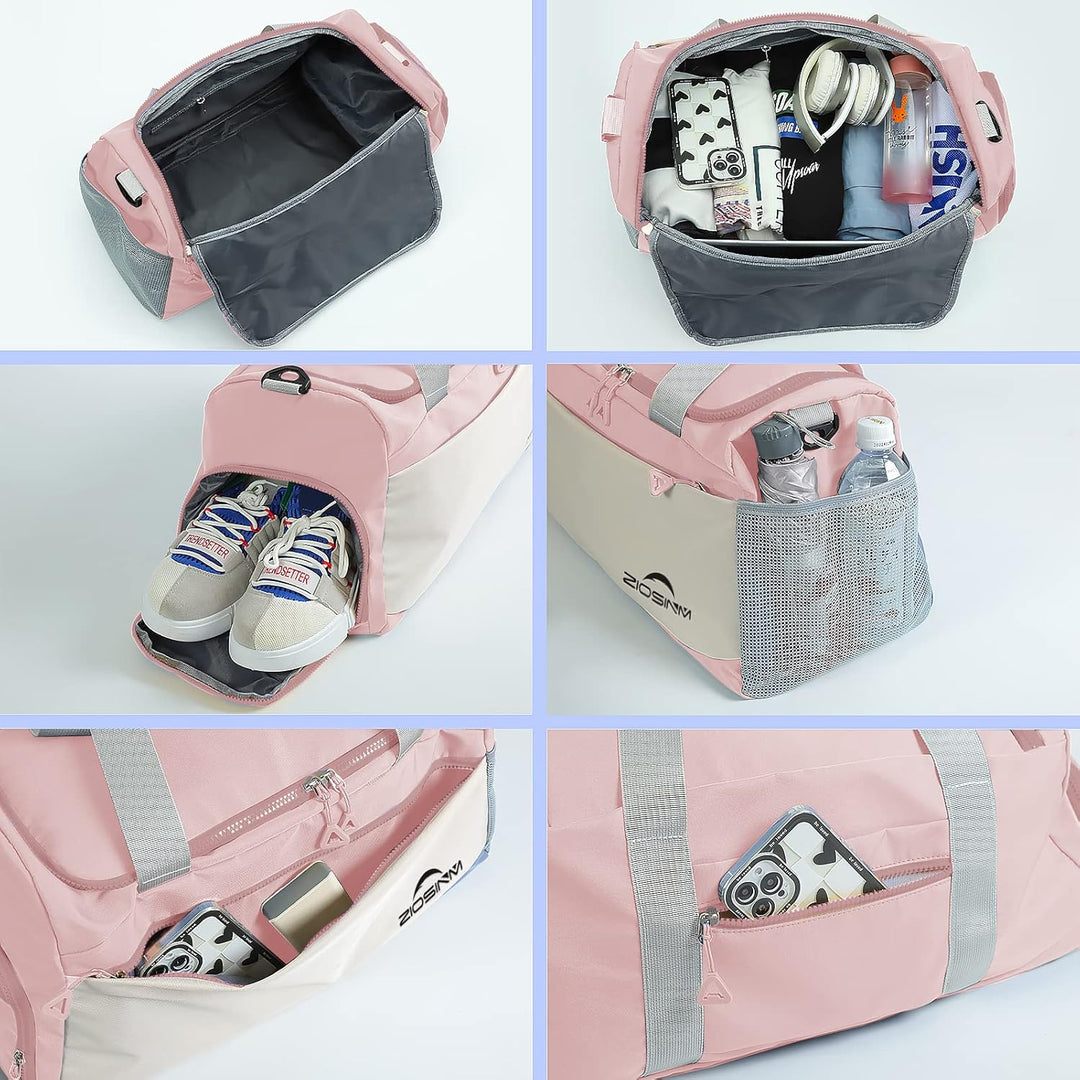 ZIOSINM Reisetasche Gross mit Schuhfach und Nassfach, Wasserdichter Sporttasche Trainingstasche Woch