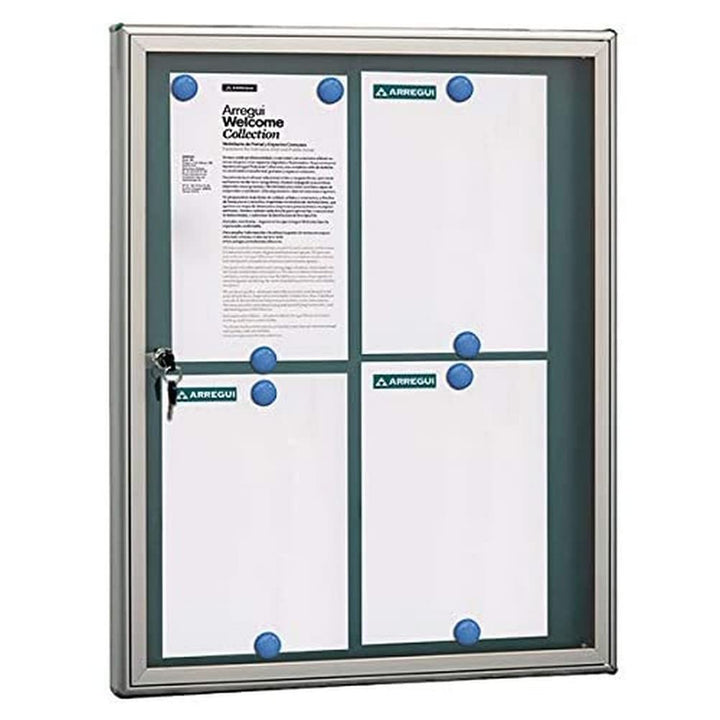 ARREGUI PAN-72 Aluminium für 4 DIN A4 Blätter | Wetterfester Schaukasten | Magnetischer Infokasten m