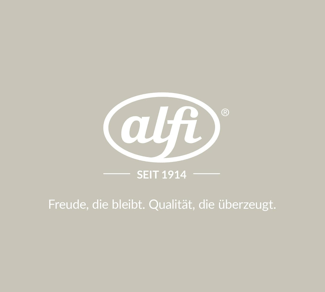 alfi SKYLINE 1,0l, silver lining, Edelstahl-Isolierkanne mit hygienischem Hartglaseinsatz, Drehversc