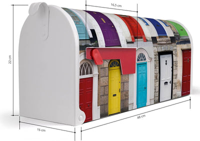 banjado® Amerikanischer Briefkasten - US Mailbox/Letterbox mit Motiv Türen 51x22x17cm - Postkasten S