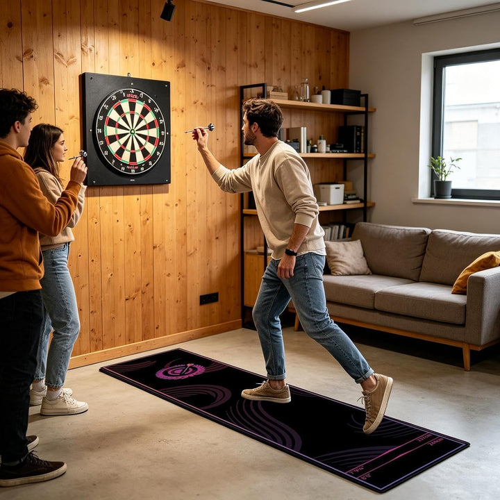Darts Matte Mit Abwurflinie | Tragbar Mit Eingezeichneter Abwurflinie Und Kristallsamt-Oberfläche,Da