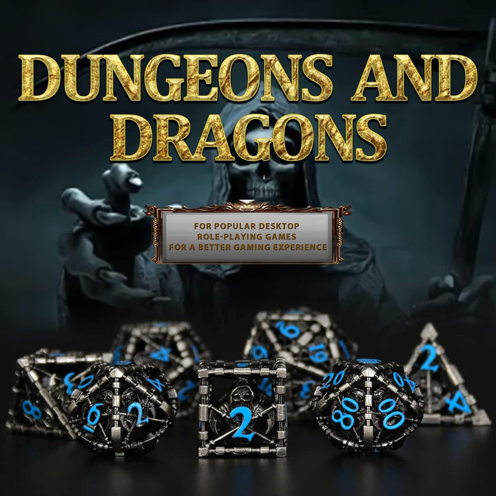 DND WürfelSet Rollenspiel, Polyedrische Dice Set D&D Würfel Set Metall für Brettspiel Dungeons and D