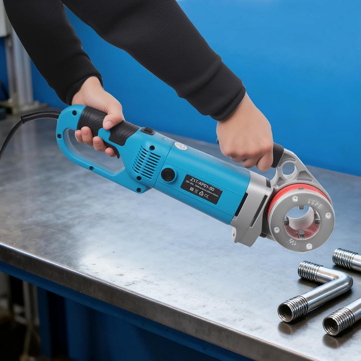 2300W Elektrische Gewindeschneidmaschine Tragbare Rohrgewindeschneider mit 6 Matrizensätzen 2'', 1-1