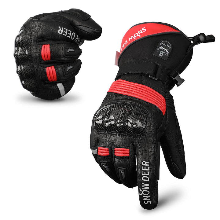 SNOW DEER Beheizte Handschuhe,Motorrad Handschuhe,Wiederaufladbarem Lithium Akku Skifahren Fausthand
