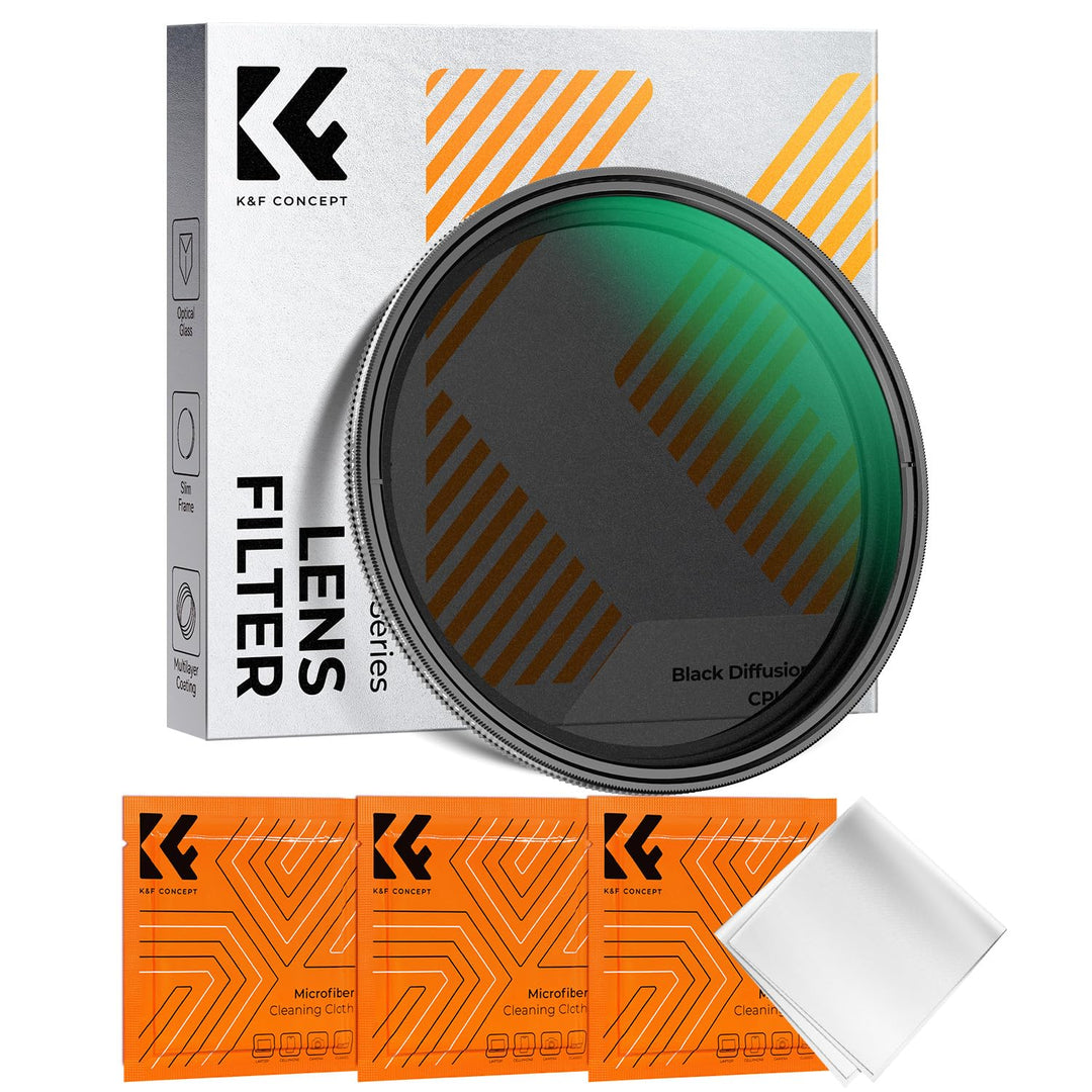 K&amp;F CONCEPT 2-IN-1 Filter 49mm Black Mist 1/4 &amp; ND2-ND32 Filter,Black Promist 1/4 &amp; Variabler ND2-32