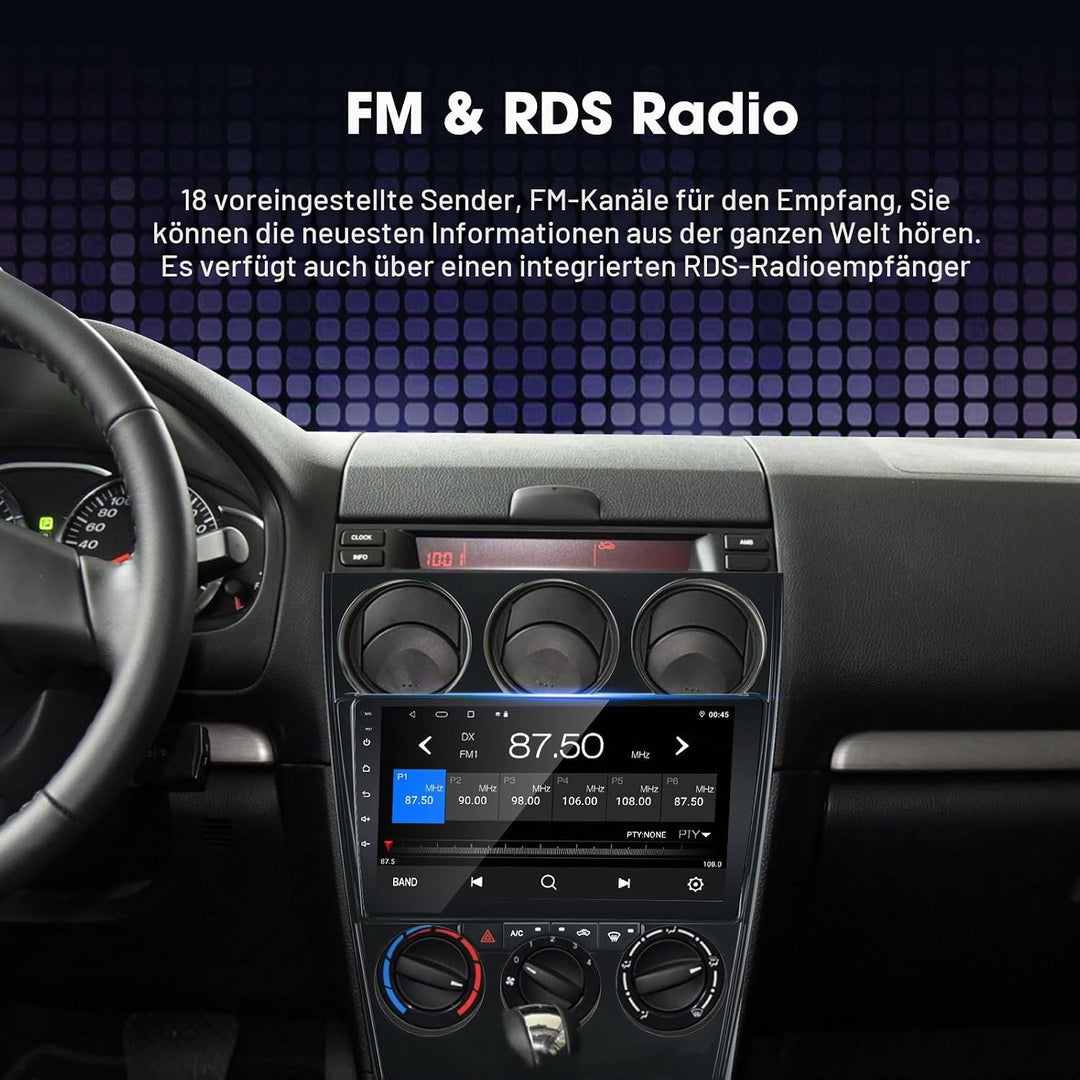 EZoneTronics Android 11 Autoradio Stereo für Mazda 6 Atenza 2002-2014 9 Zoll Touchscreen GPS Navigat