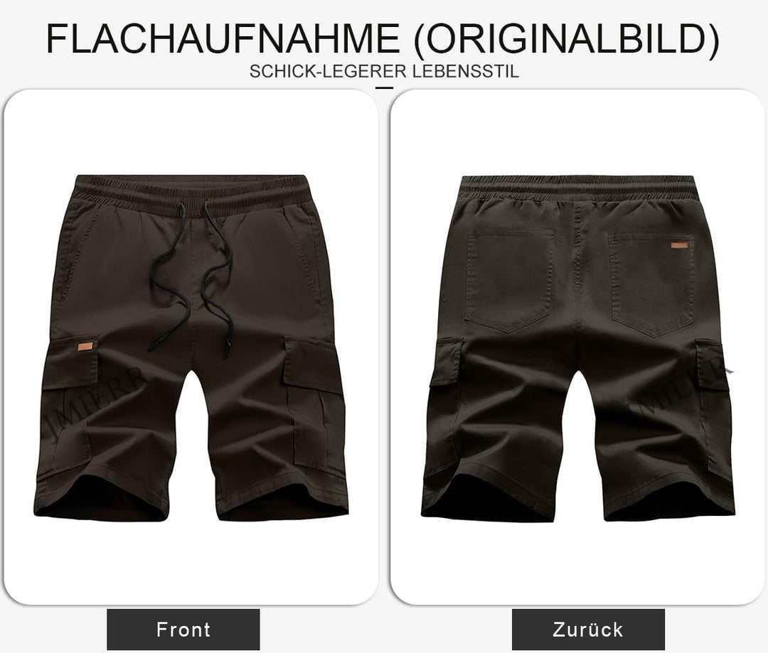 JMIERR Kurze Hosen Herren Baumwolle Cargo Shorts Herren Sommer Freizeithose mit Taschen S C Braun, S