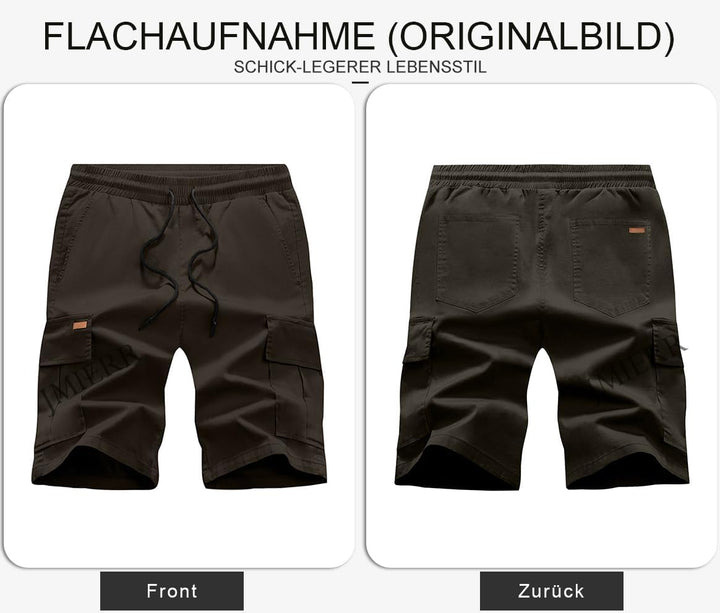 JMIERR Kurze Hosen Herren Baumwolle Cargo Shorts Herren Sommer Freizeithose mit Taschen S C Braun, S