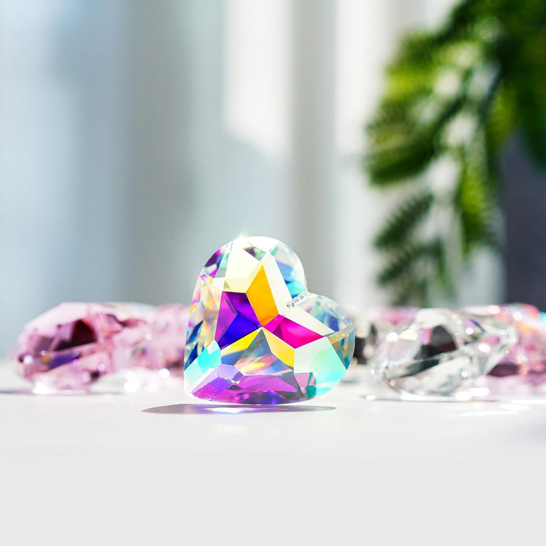 H&D HYALINE & DORA 50 mm Geometrie Kristall Herz Sonnenfänger Prismen Hängende Sonnenfänger mit Glas