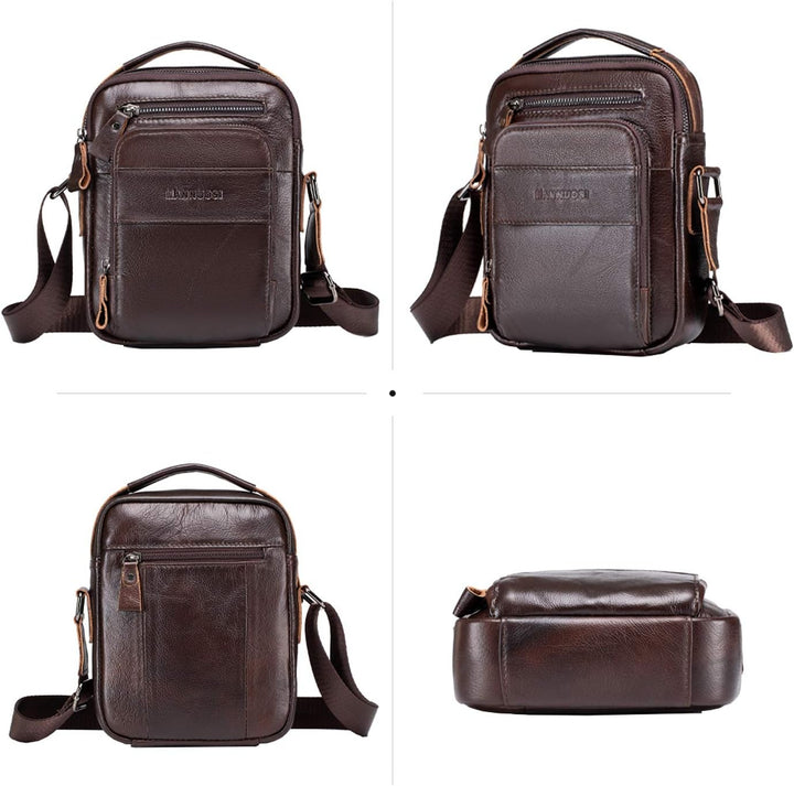 Herren Schultertaschen business freizeit reise Henkeltaschen echtleder vintage Handtaschen Braun, Br
