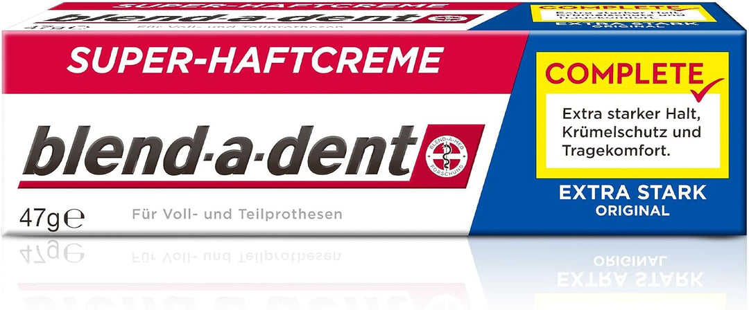 Blend-a-dent COMPLETE ORIGINAL Super-Haftcreme, 3er Pack (3 x 47 g) Extra stark, Extra stark