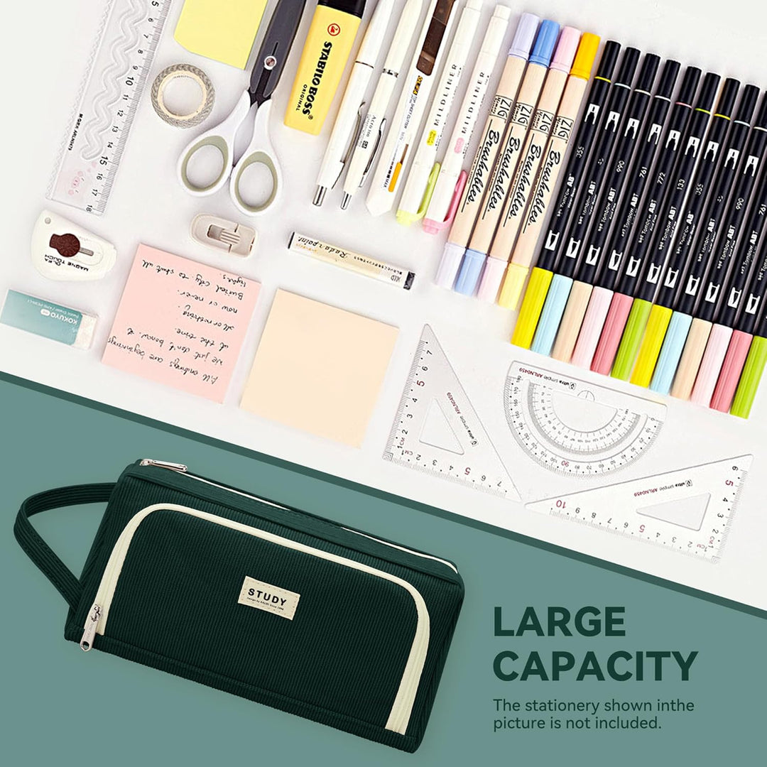 KALIDI Federmäppchen Mäppchen Federtaschen 2 Fächer, extra gross Pencil Case Stifte Etui Schule, Aes