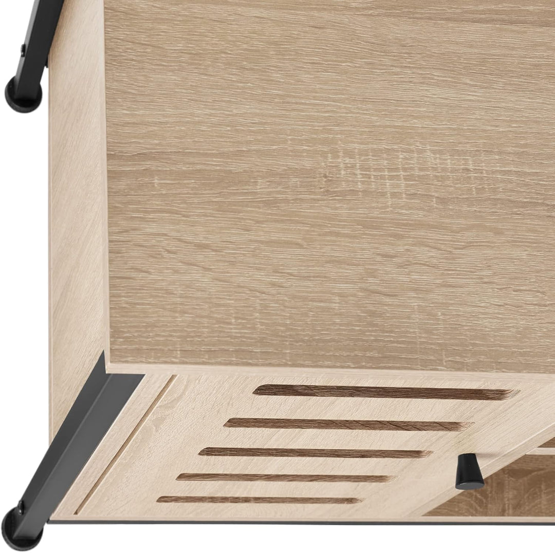 tectake Sideboard mit 3 Fächern und Schrankfach, 71 x 32 x 82 cm, Industrie-Design, Holz Kommode für