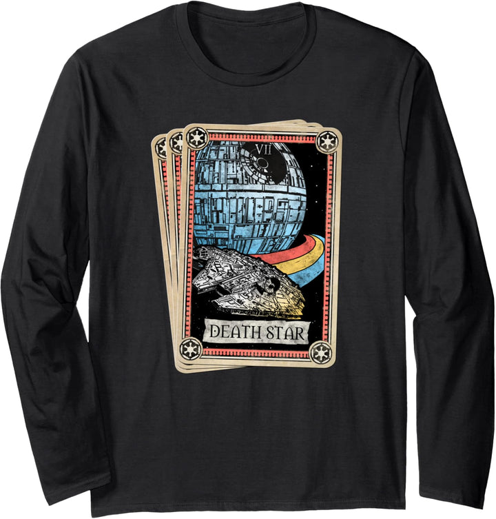 Star Wars Death Star Tarot Cards Langarmshirt