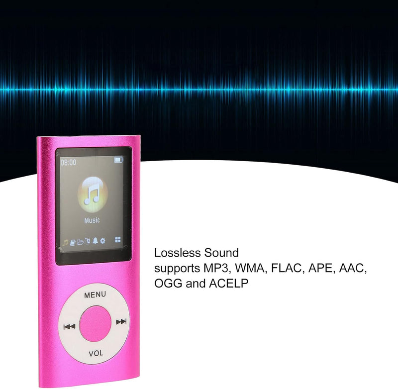 MP3-Player mit Bluetooth Rosa MP3-Player Aluminiumlegierung 1,8-Zoll-Player-Unterstützungs-Speicherk