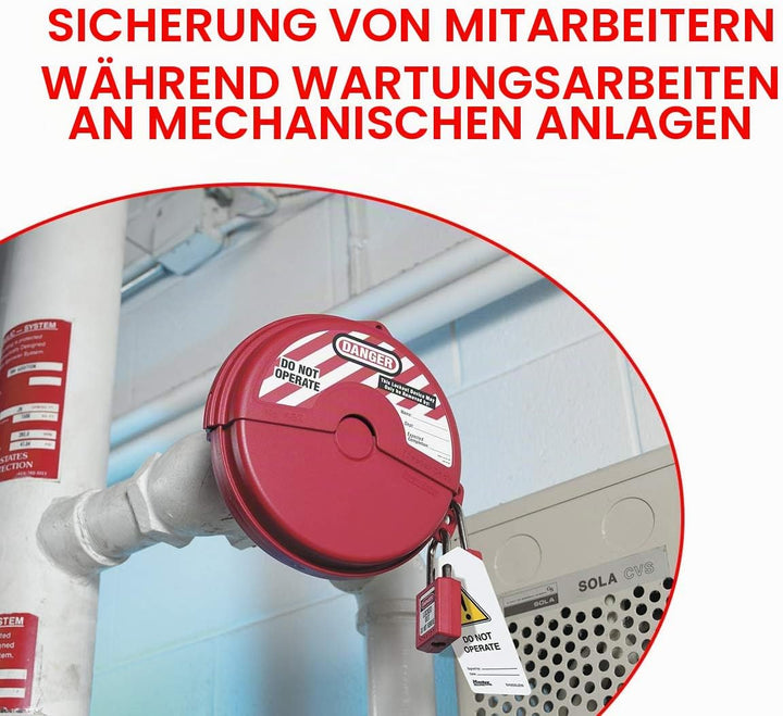 Master Lock 410RED Thermoplastisches Sicherheitsvorhängeschloss für Mechanische Verriegelungen, Rot,