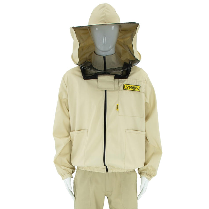 LYSON Imkerjacke mit abnehmbarem Hut, Imkerbluse mit Schleier, Schutzhemd für Imker Beekeeping Jacke