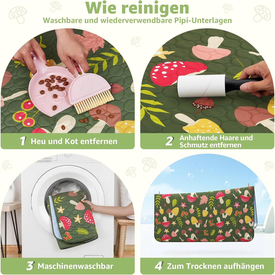 PICK FOR LIFE 2 Stück Pipipads Meerschweinchen waschbar, 60x45 cm 4-lagig saugfähige auslaufsichere