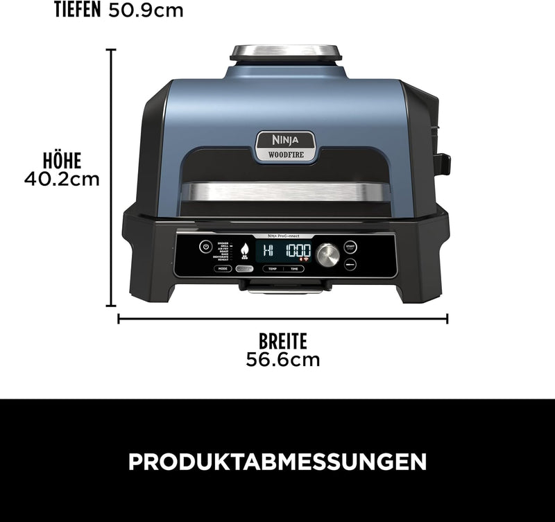 Ninja Woodfire Pro Connect XL Elektrischer BBQ Smoker Grill, App-Steuerung, digitaler Temperaturfühl