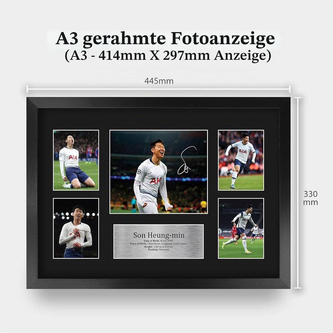 HWC Trading FR A3 Son Heung-min Tottenham Hotspurs Spurs Geschenke Gedruckt, Signiert Autogramm Bild