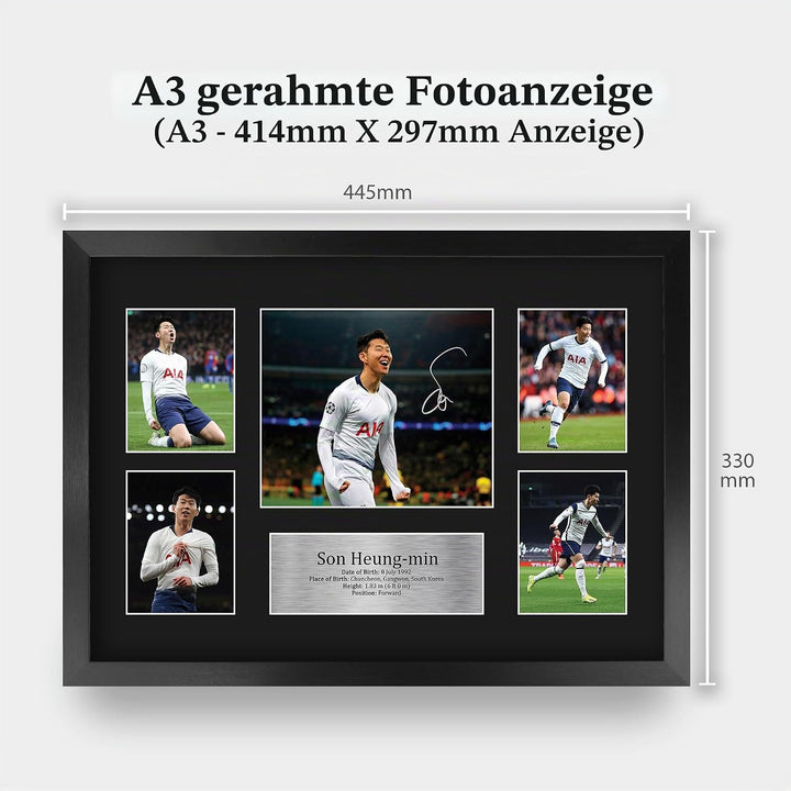 HWC Trading FR A3 Son Heung-min Tottenham Hotspurs Spurs Geschenke Gedruckt, Signiert Autogramm Bild