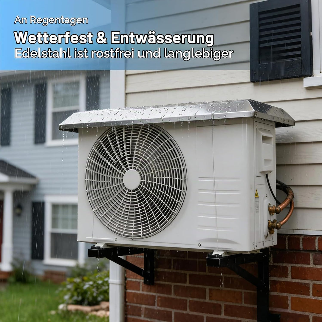 Klimaanlage Abdeckung für Aussengerät, Mini Split Abdeckung, Edelstahl Minisplit Kompressor Schutz,
