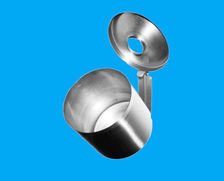 Edelstahl Kipp Wandaschenbecher 0,6 L (90 x100mm). Sicherheitsaschenbecher für Gastronomie und Zuhau