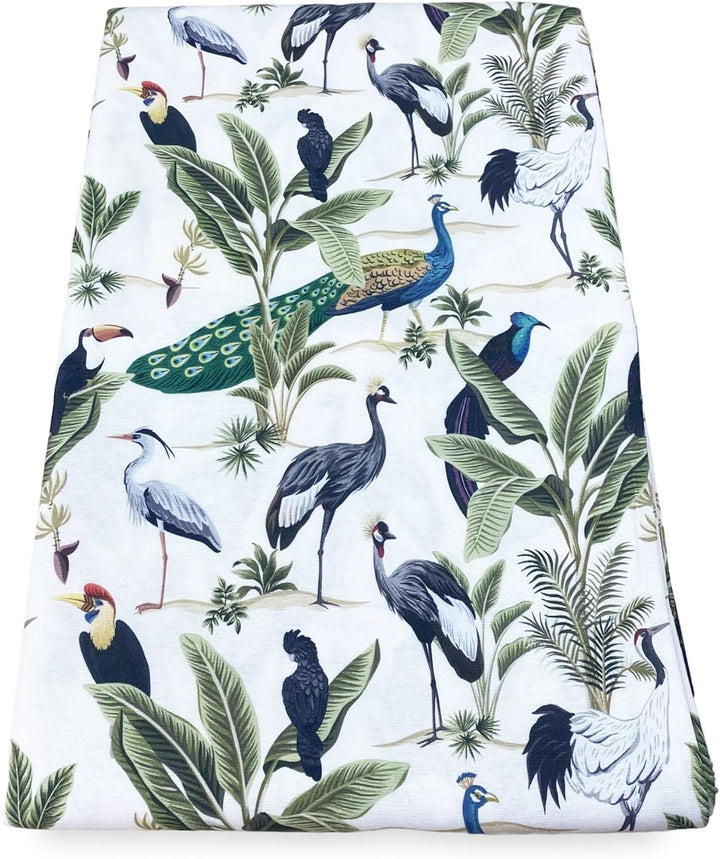 Tex family Überwurf für grosse Schal, Sofaüberwurf aus Stoff Loneta Birdy mit Vögeln – für Doppelbet