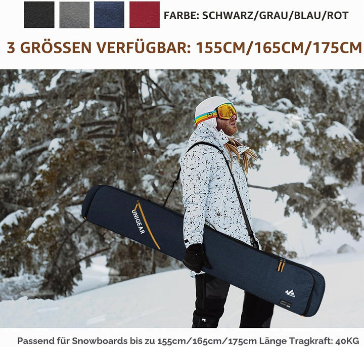 Unigear Skitasche Doppelt gepolstert, Snowboardtasche, Langlauf-Ski-Tasche für 1 – 2 Paar Ski 165/17
