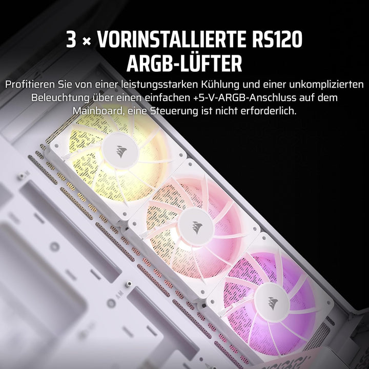 CORSAIR 3500X ARGB Mid-Tower ATX PC-Gehäuse - Gehärtetes Panorama-Glas - Umgekehrte Verbindung Mothe