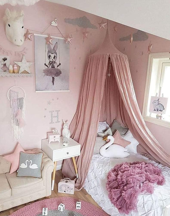 Baby Baldachin Betthimmel Chiffon Hängende Rund Moskitonetz für Babys Bett, Spielzelte, Kinderzimmer