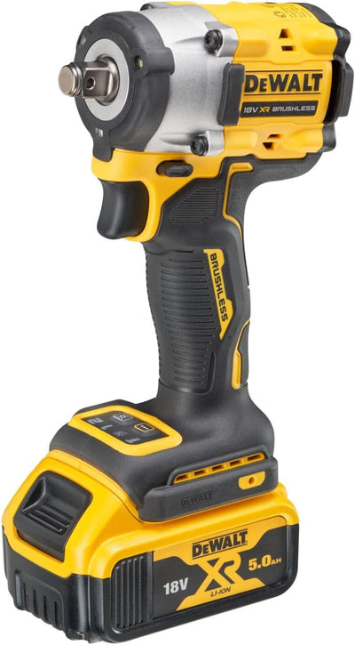 DeWalt Impacto sin escobillas XR 18V 1/2" 406Nm con anillo de retención 2 baterías Li-Ion 5Ah y male