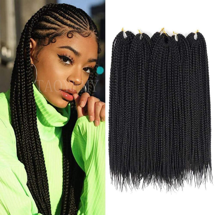 TAOYEMY Box Crochet Braids Haarverlängerungen 6 Packs 16 Zoll Synthetische Flechtfrisur 22 Stränge/P