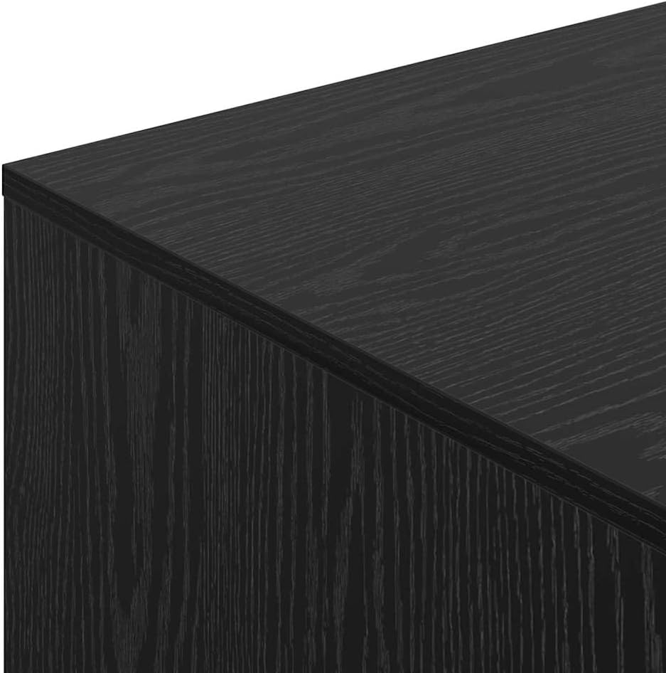 vidaXL Katzenstreu Box Umzäunung Schwarz Eichen-Optik 47 x 59 x 42 cm, Modernes rechteckiges Katzenh